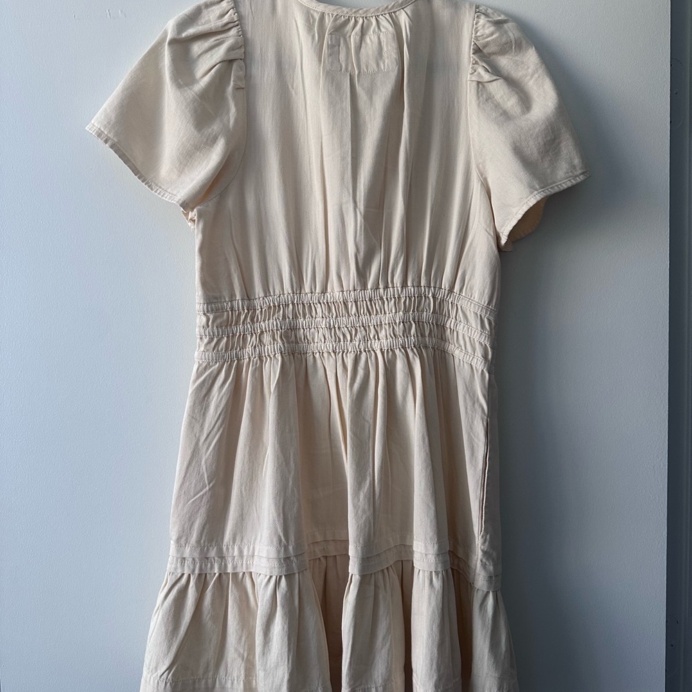 Anthropologie Cream Dress with Pleated Details - Picture 2 of 3